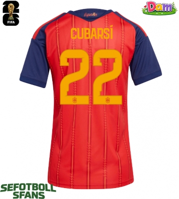 Spanien Pau Cubarsi #22 Hemmatröja Kvinnor VM 2026 Kortärmad